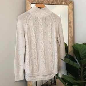 Light Grey Speckled Mock Neck Sweater